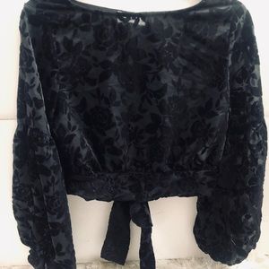 Black Velvet Floral and Shear Top.